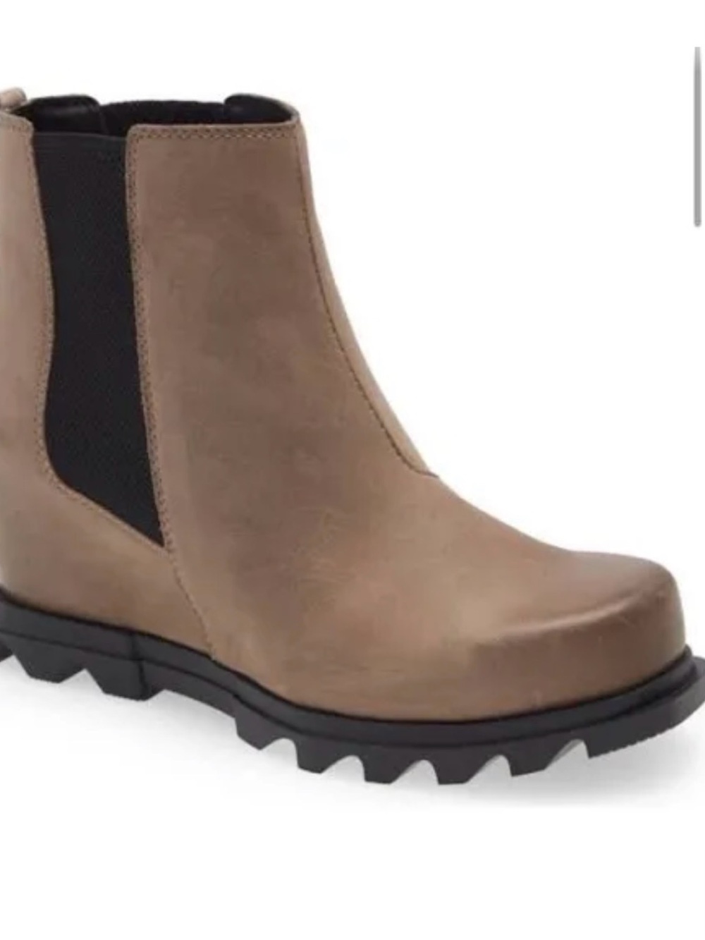 Sorel distresssed Taupe/tan Joan of Arctic Lug Sole wedge Ankle Boots - Women